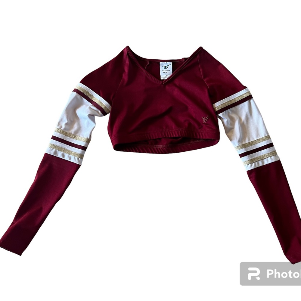 Varsity Cheer Shell - Adult Small - Maroon, White & Gold